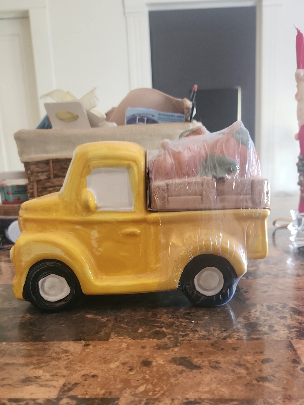 Yellow Ceramic Pickup Truck Cookie Jar - Home Accents